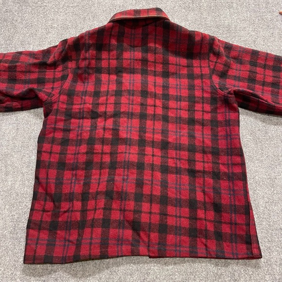 Vintage 80s Woolrich Red Buffalo Plaid Wool Hunting Long Sleeve Button-Up - Picture 5 of 9